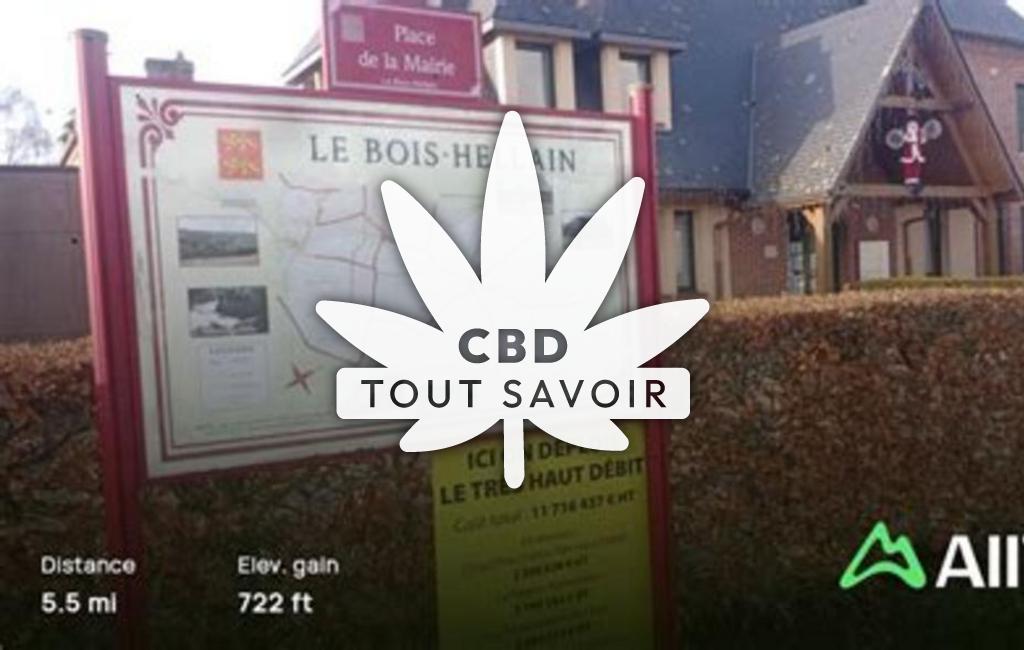 Village à Le-Bois-Hellain avec feuille Cannabis CBD