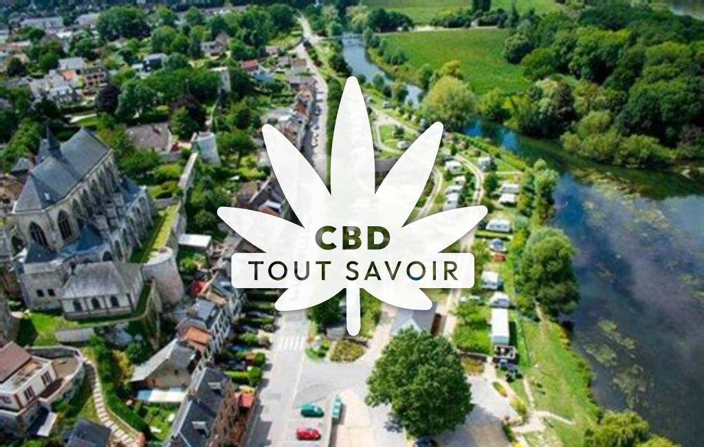 Village à Grand-Camp avec feuille Cannabis CBD