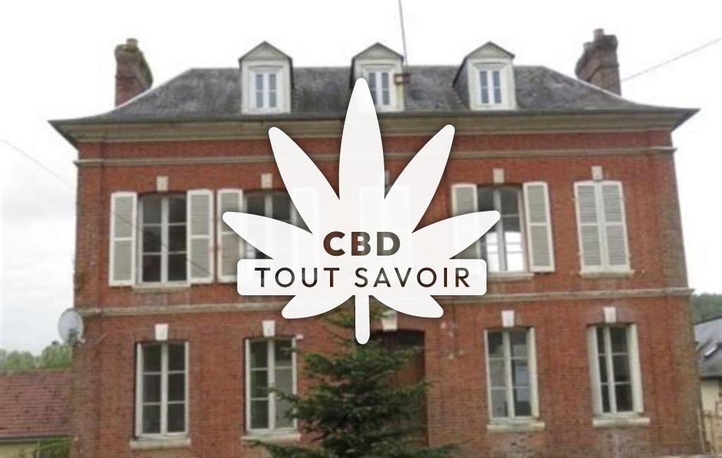 Village à Authou avec feuille Cannabis CBD