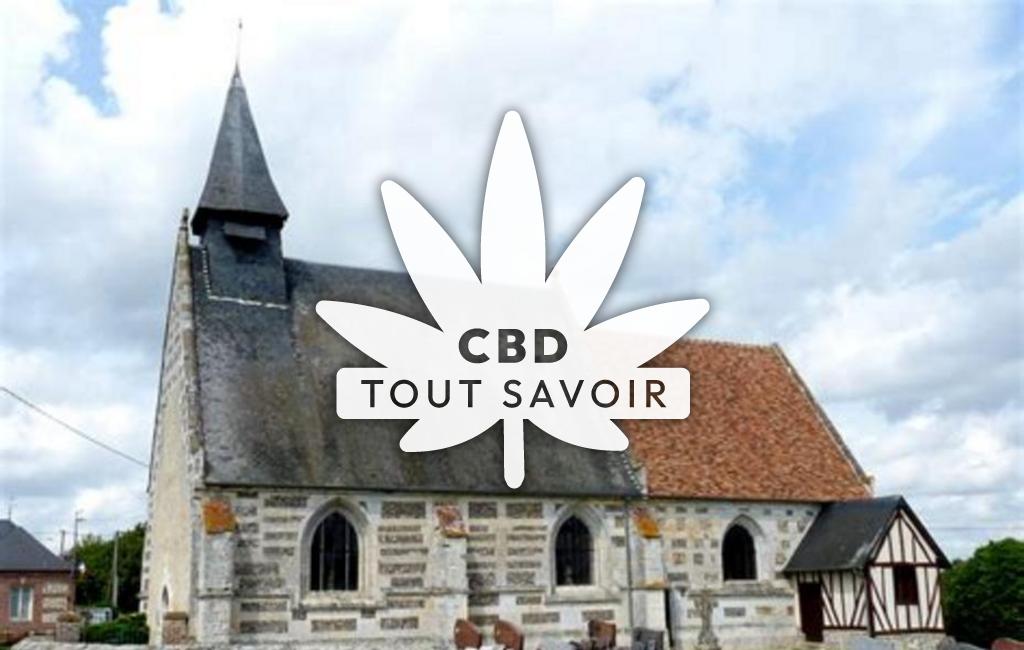 Village à Corneville-la-Fouquetiere avec feuille Cannabis CBD