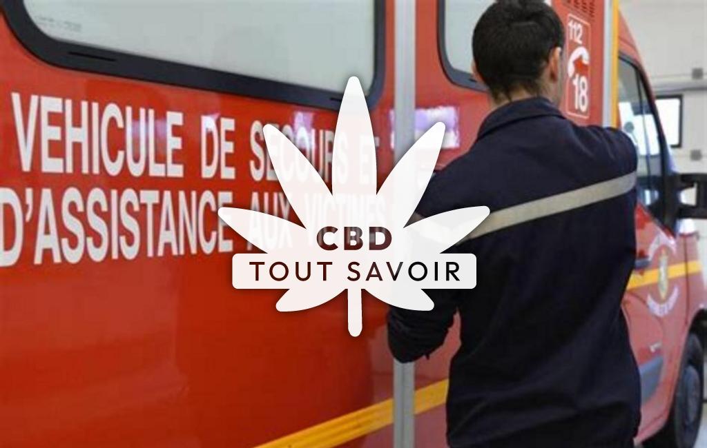 Village à Saint-Martin-du-Tilleul avec feuille Cannabis CBD