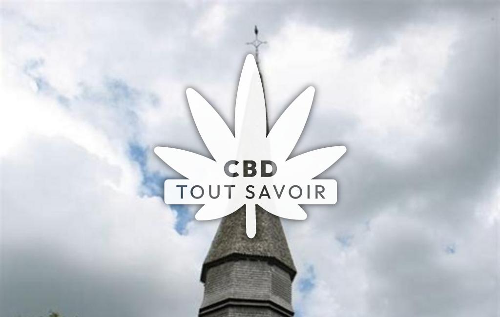 Village à Saint-Victor-de-Chretienville avec feuille Cannabis CBD