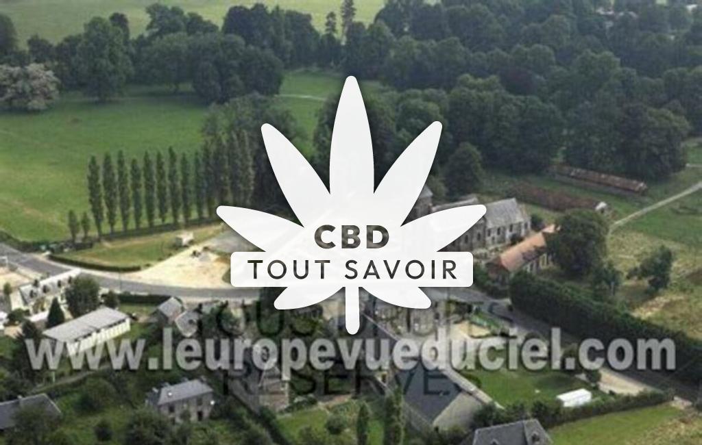 Village à Bosgouet avec feuille Cannabis CBD