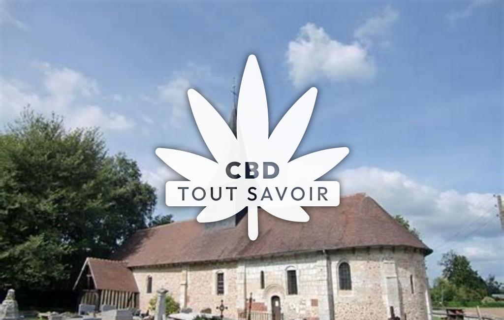 Village à La-Trinite-de-Thouberville avec feuille Cannabis CBD