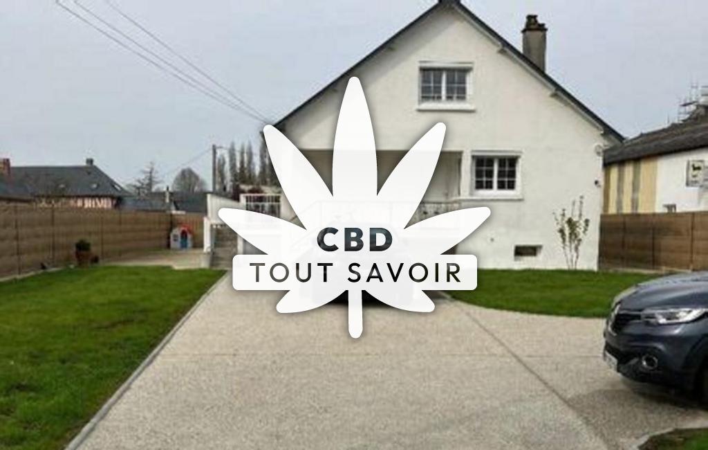 Village à La-Vieille-Lyre avec feuille Cannabis CBD