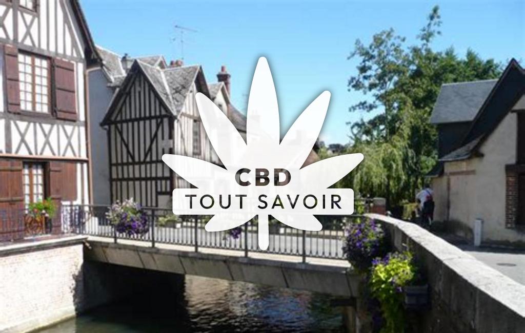 Village à Etreville avec feuille Cannabis CBD