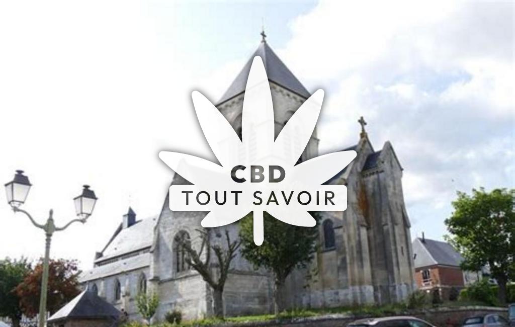 Village à Hauville avec feuille Cannabis CBD