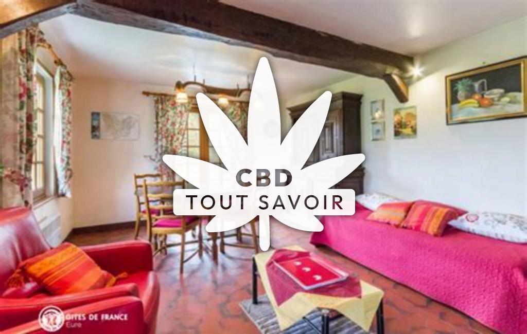Village à Valletot avec feuille Cannabis CBD