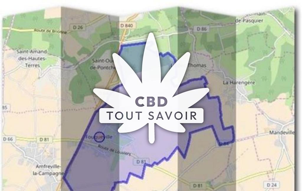 Village à Fouqueville avec feuille Cannabis CBD