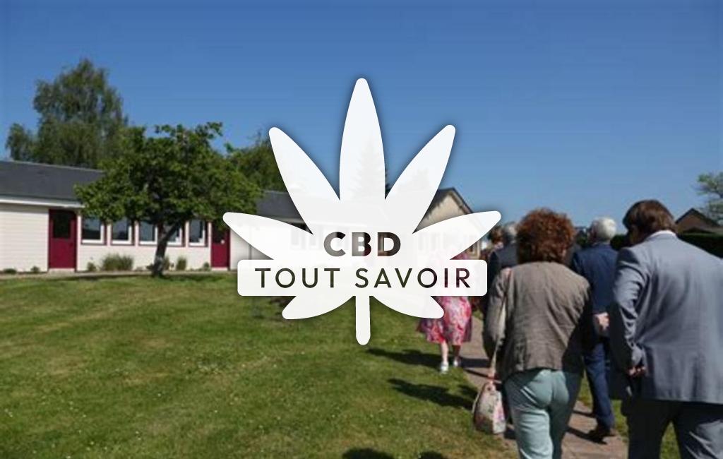 Village à Vandrimare avec feuille Cannabis CBD