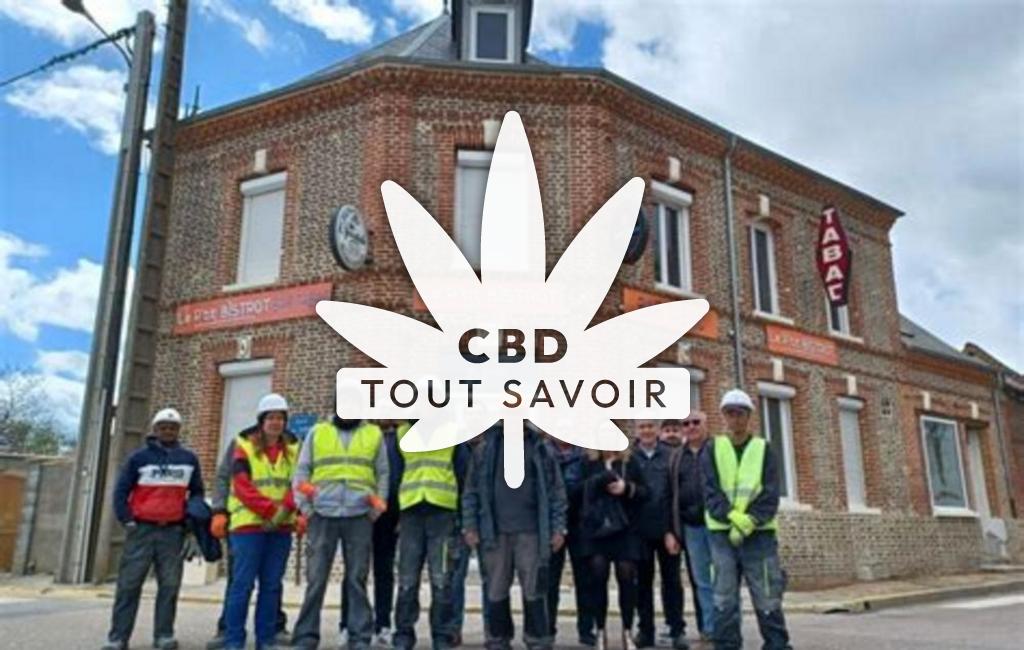 Village à Surtauville avec feuille Cannabis CBD