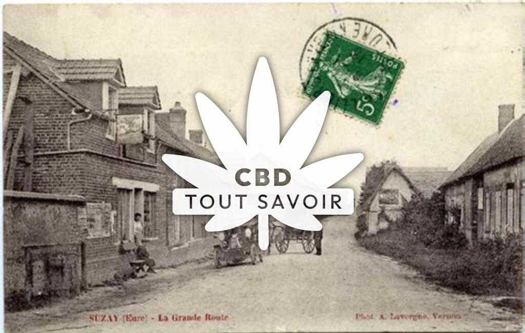 Village à Suzay avec feuille Cannabis CBD