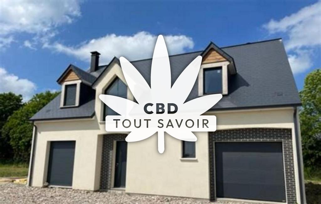 Village à Saint-Gregoire-du-Vievre avec feuille Cannabis CBD