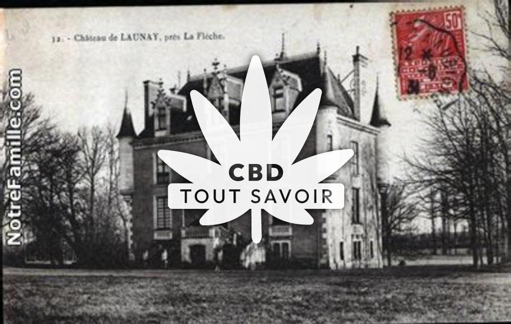 Village à Launay avec feuille Cannabis CBD