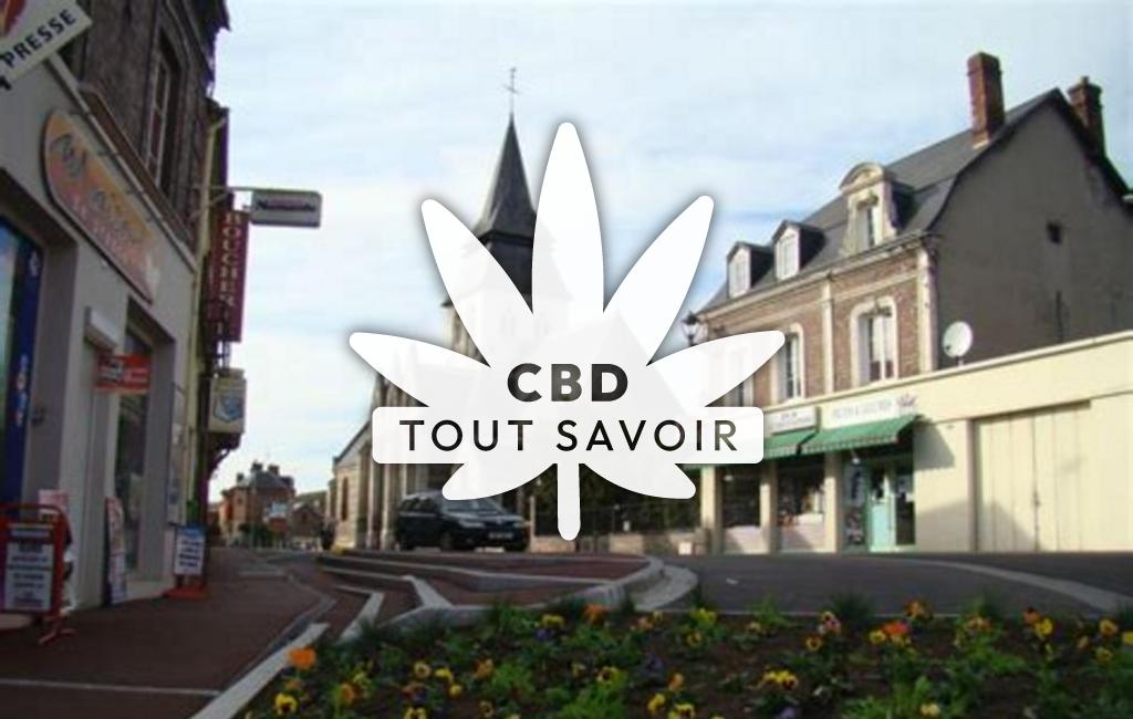 Village à Serquigny avec feuille Cannabis CBD