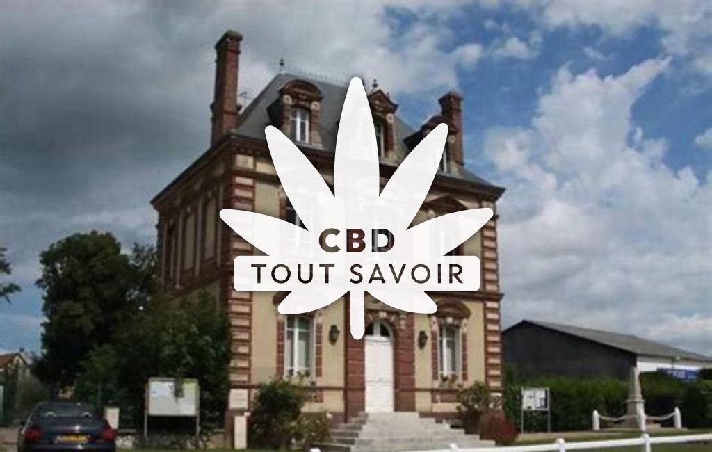 Village à Cailly-sur-Eure avec feuille Cannabis CBD