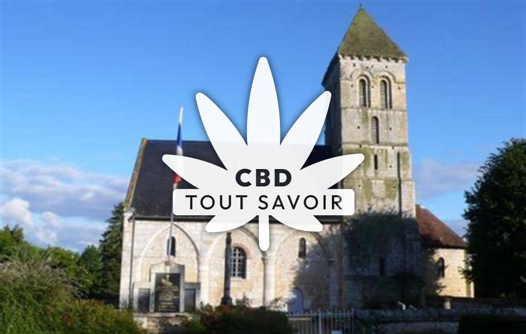 Village à Aizier avec feuille Cannabis CBD