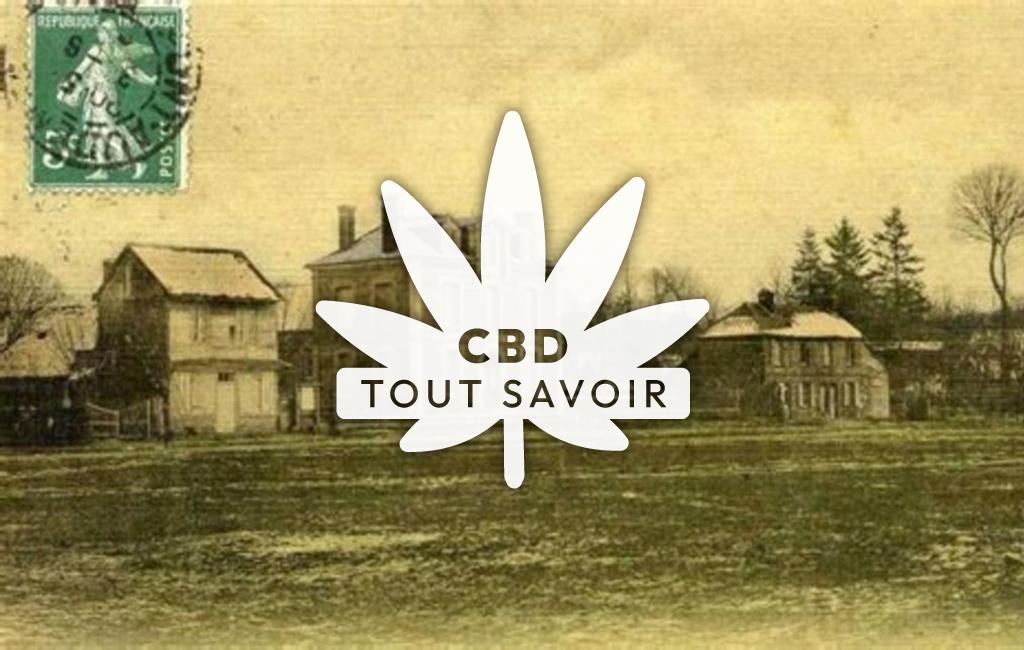 Village à Campigny avec feuille Cannabis CBD