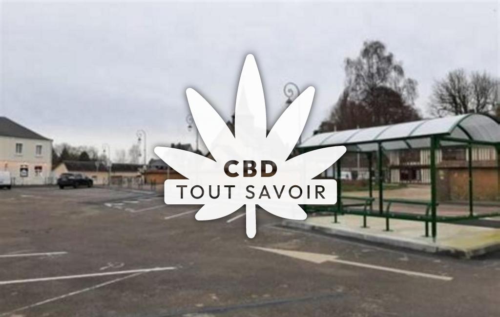 Village à Les-Monts-du-Roumois avec feuille Cannabis CBD