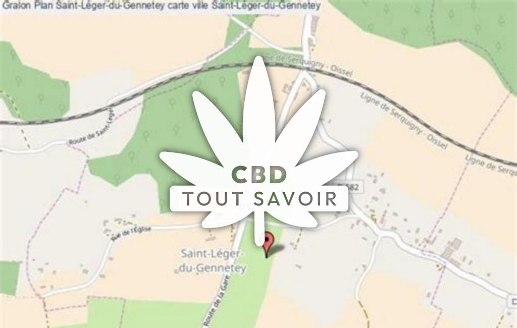 Village à Saint-Leger-du-Gennetey avec feuille Cannabis CBD