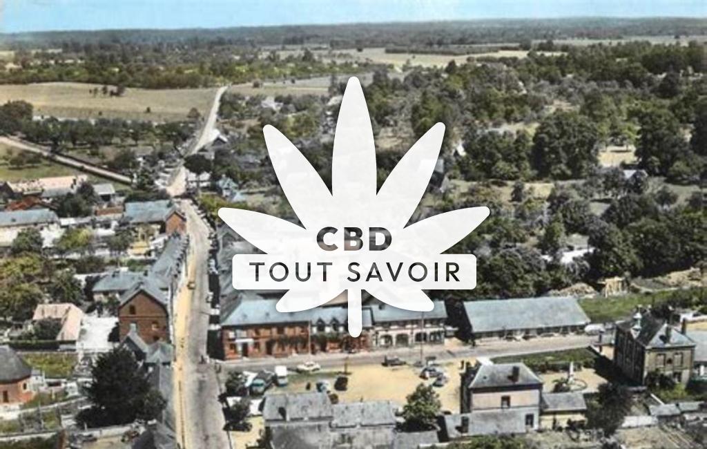 Village à Giverville avec feuille Cannabis CBD