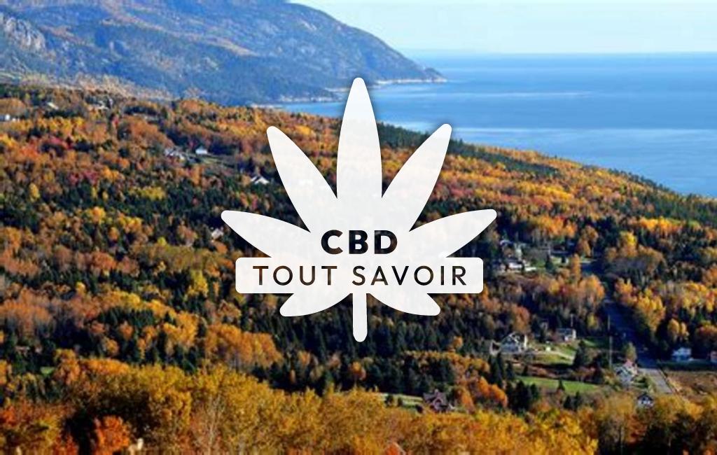 Village à Saint-Simeon avec feuille Cannabis CBD