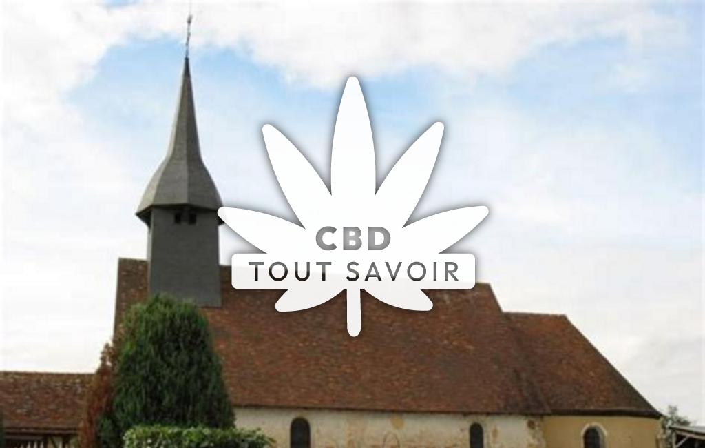 Village à L'Hosmes avec feuille Cannabis CBD