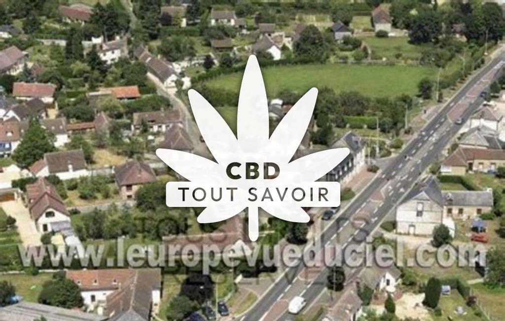 Village à Acon avec feuille Cannabis CBD