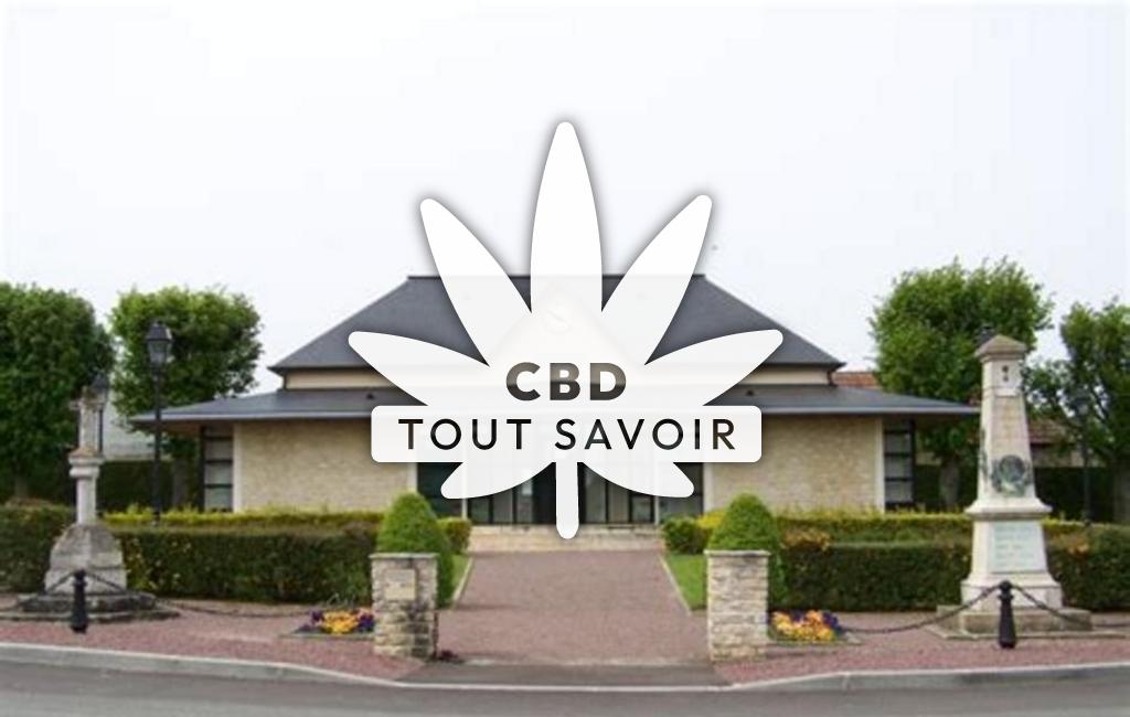 Village à Champenard avec feuille Cannabis CBD