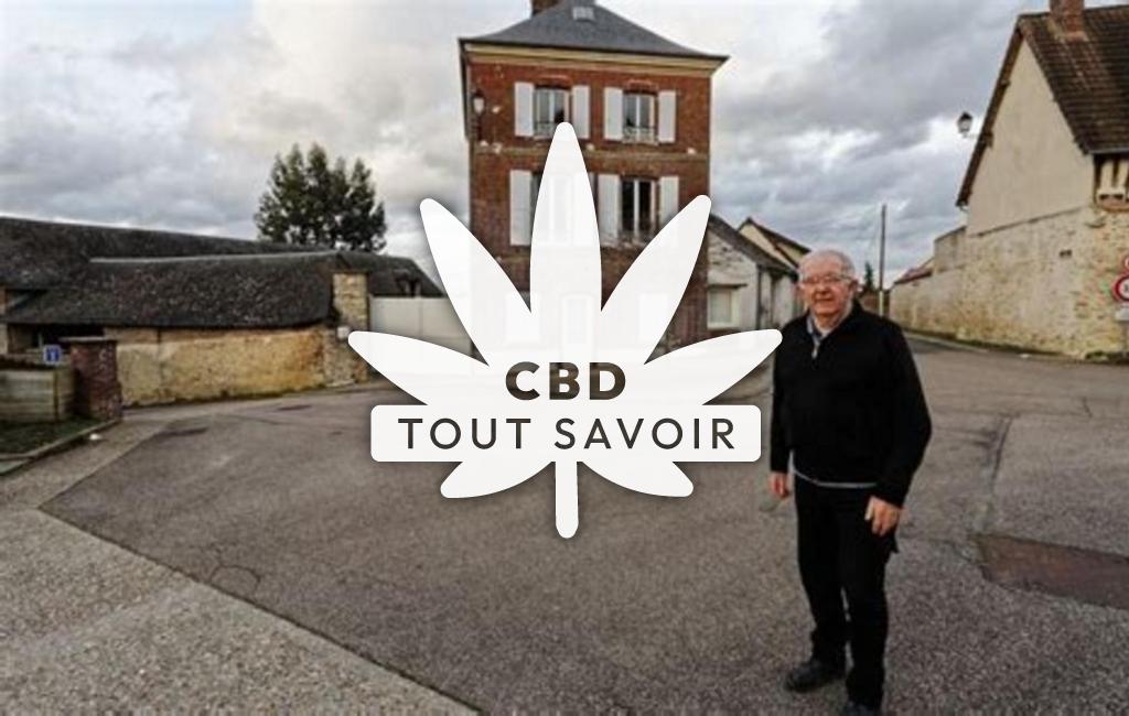 Village à Saint-Aubin-sur-Gaillon avec feuille Cannabis CBD