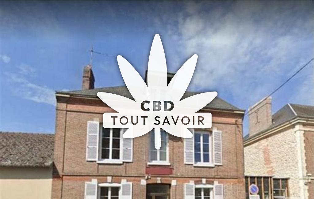 Village à Louye avec feuille Cannabis CBD