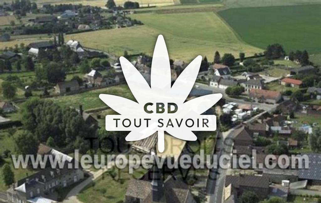 Village à Hennezis avec feuille Cannabis CBD