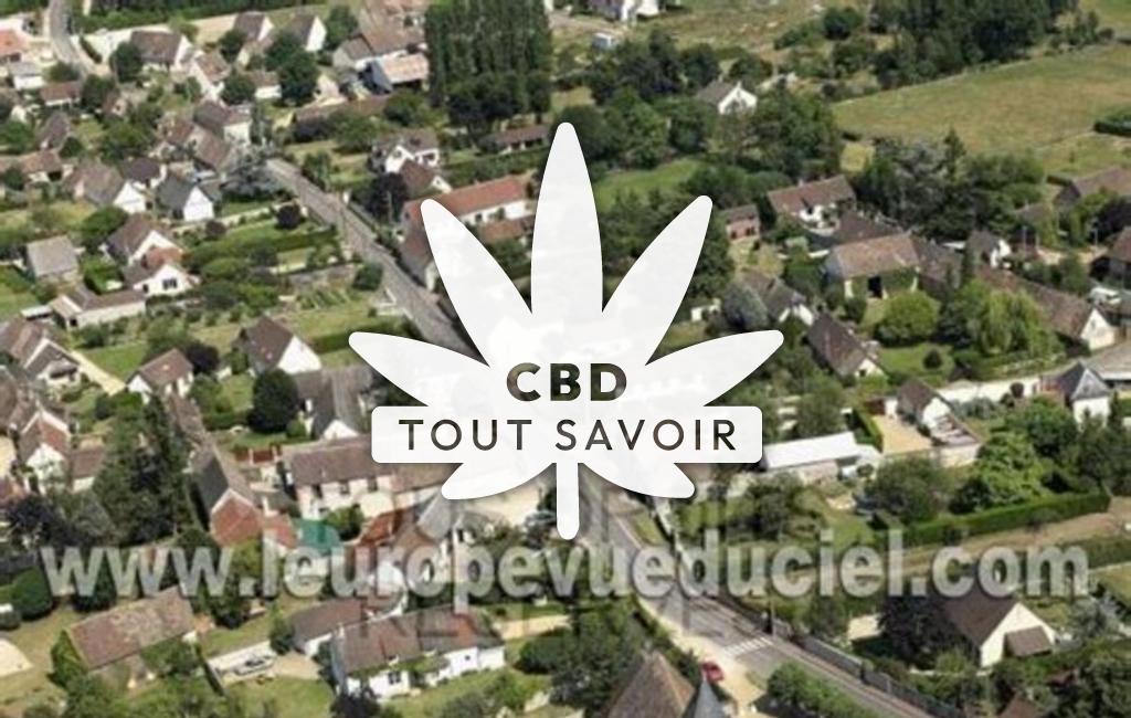 Village à Saint-Georges-Motel avec feuille Cannabis CBD