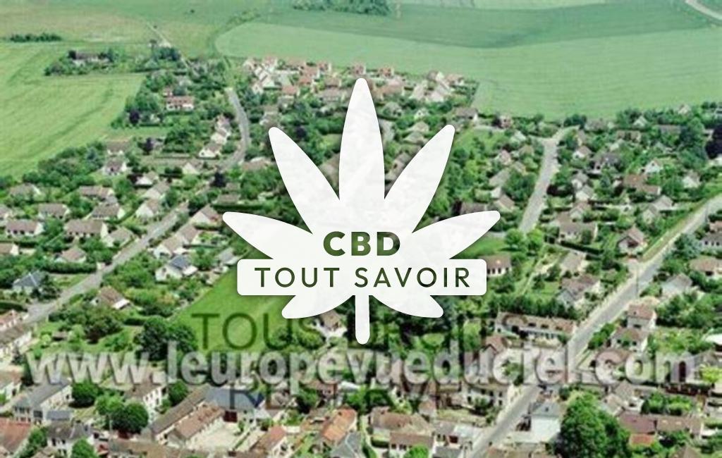 Village à Bueil avec feuille Cannabis CBD