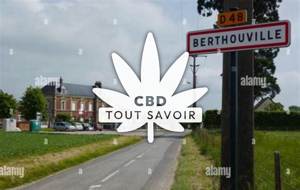 Village à Berthouville avec feuille Cannabis CBD