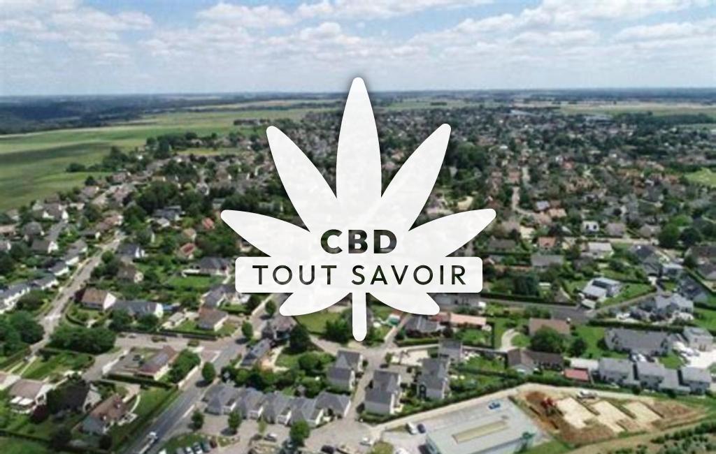 Village à Franqueville avec feuille Cannabis CBD