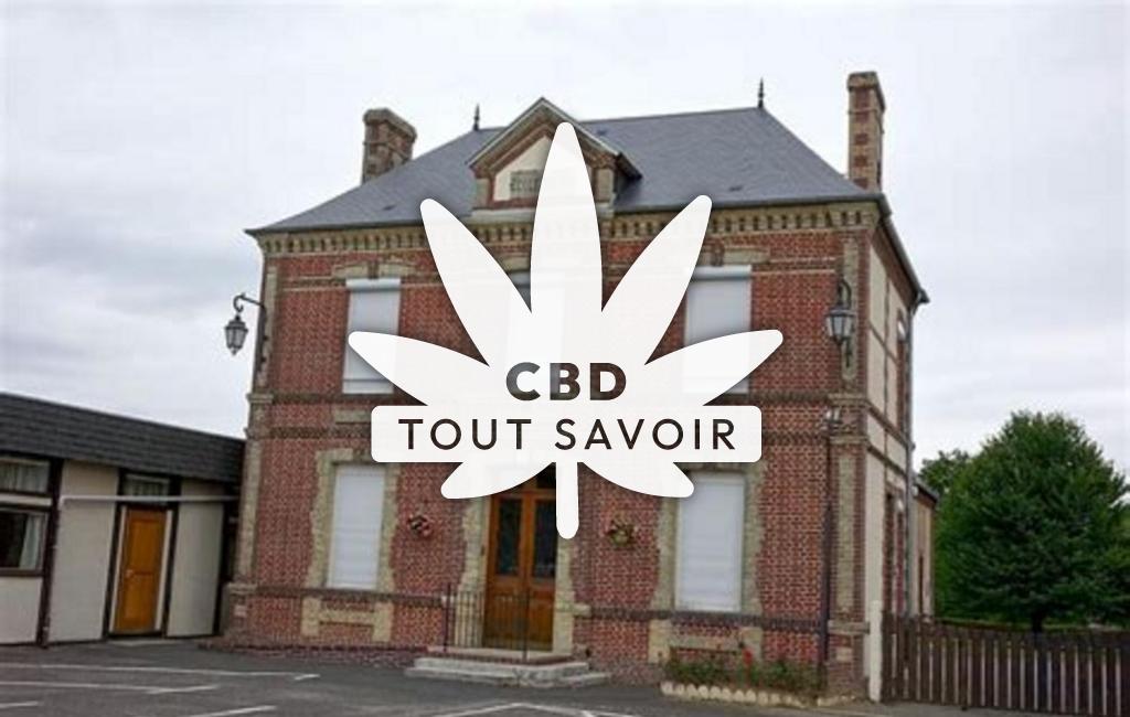 Village à La-Haye-de-Calleville avec feuille Cannabis CBD