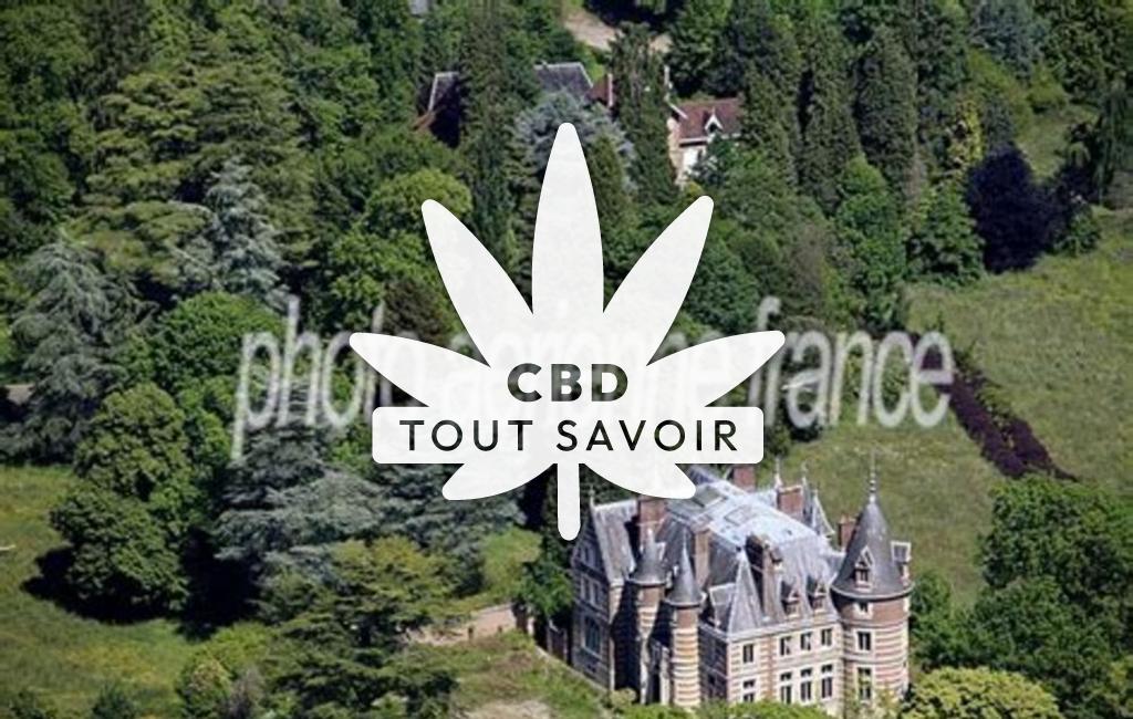 Village à Livet-sur-Authou avec feuille Cannabis CBD