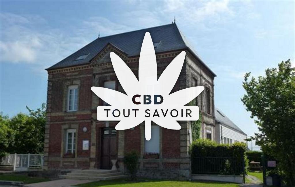 Village à Saint-Eloi-de-Fourques avec feuille Cannabis CBD