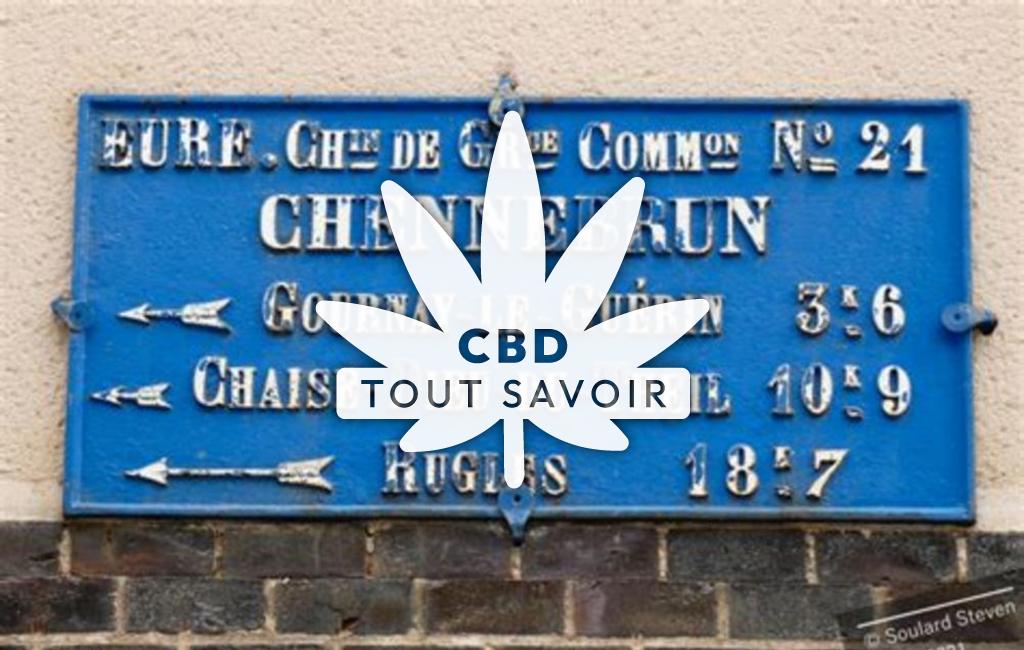 Village à Chennebrun avec feuille Cannabis CBD