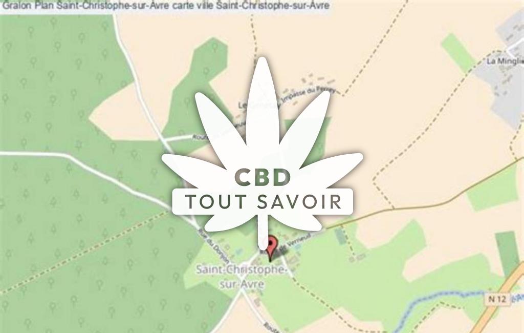Village à Saint-Christophe-sur-Avre avec feuille Cannabis CBD