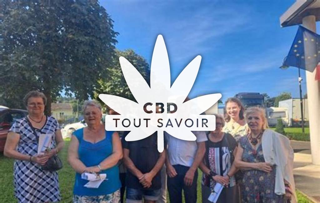 Village à Menesqueville avec feuille Cannabis CBD