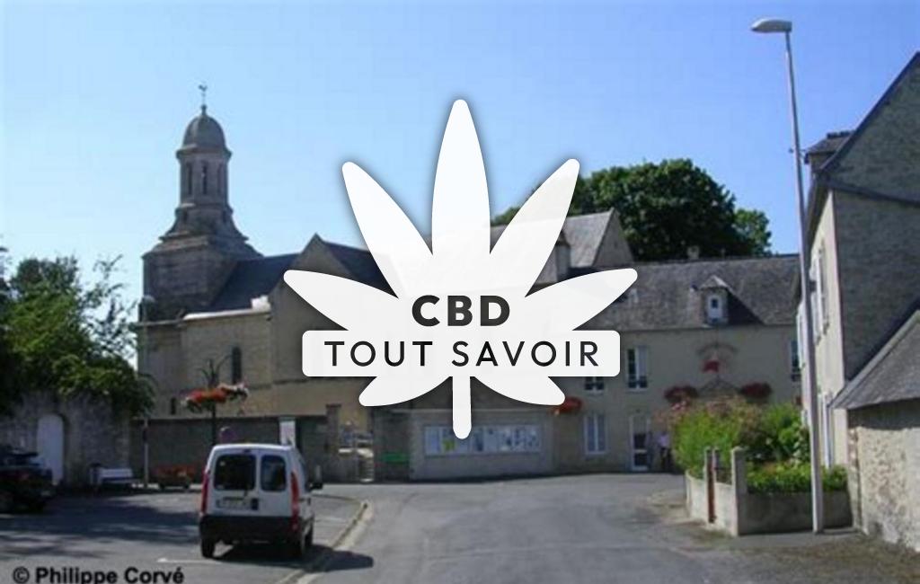 Village à Saint-Vigor avec feuille Cannabis CBD