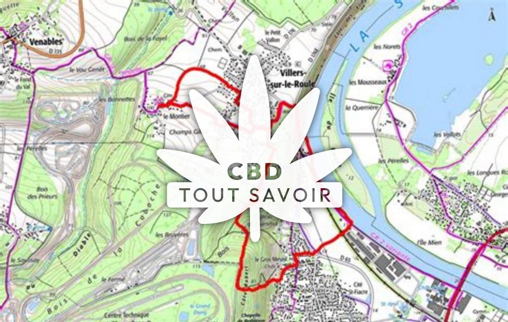 Village à Villers-sur-le-Roule avec feuille Cannabis CBD