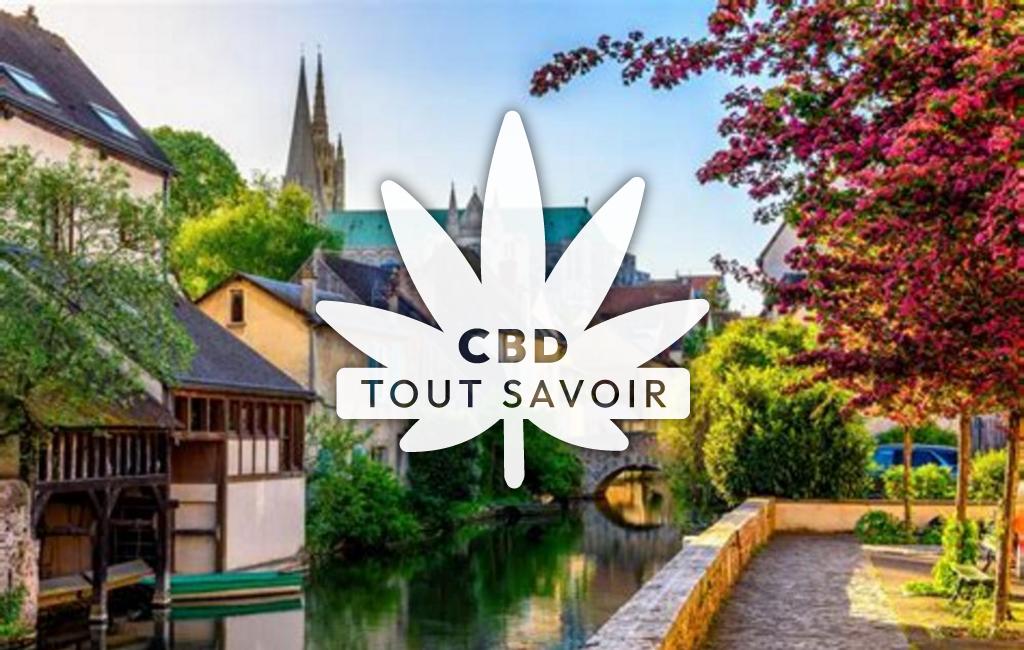 Village à Chartres avec feuille Cannabis CBD