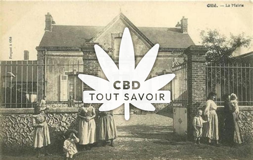 Village à Olle avec feuille Cannabis CBD