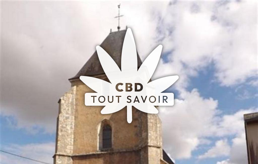 Village à Saint-Avit-les-Guespieres avec feuille Cannabis CBD