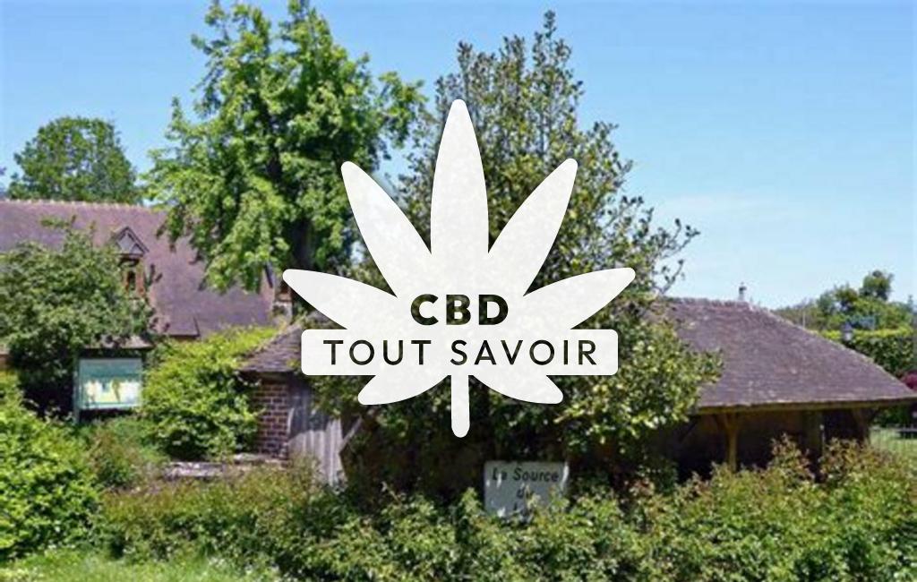 Village à Saint-Eman avec feuille Cannabis CBD