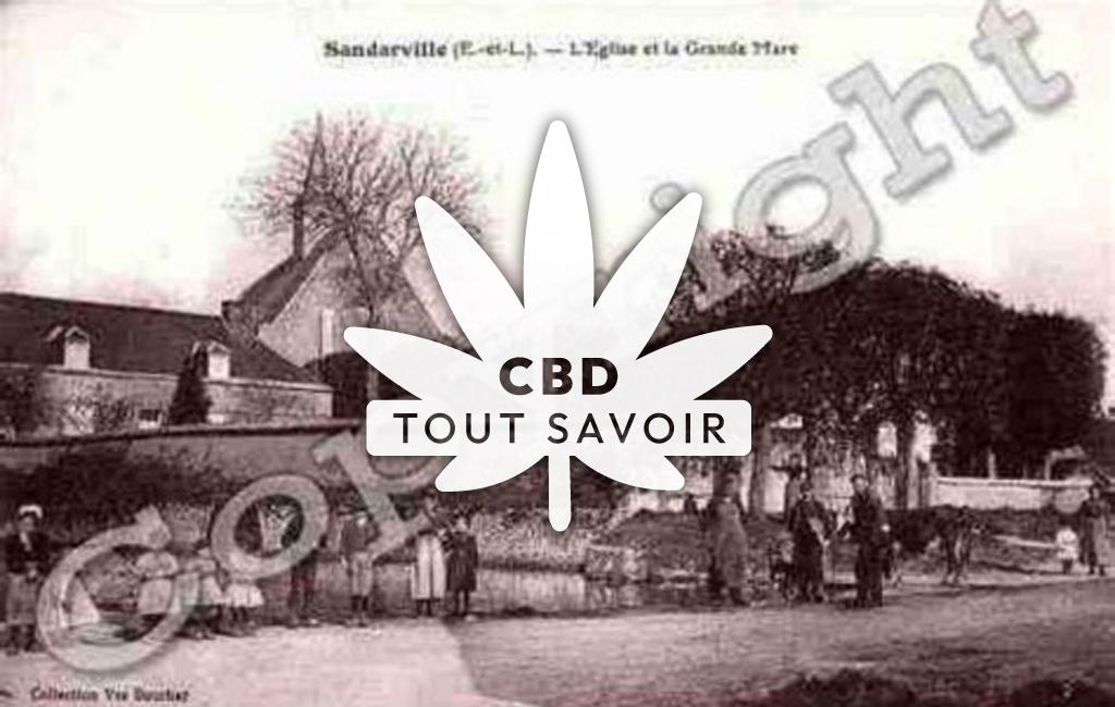 Village à Sandarville avec feuille Cannabis CBD
