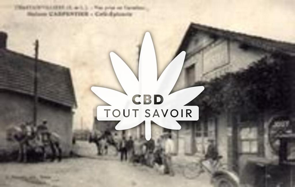 Village à Chartainvilliers avec feuille Cannabis CBD